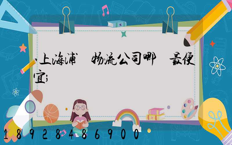 上海浦東物流公司哪個最便宜